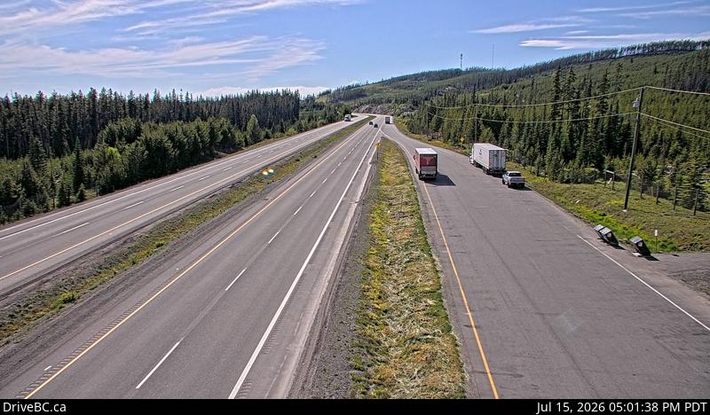 Live DriveBC webcam: Elkhart — Westbound on Highway 97C (Okanagan Connector)