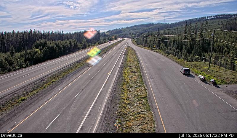 DriveBC webcam: Elkhart — Westbound on Highway 97C (Okanagan Connector)