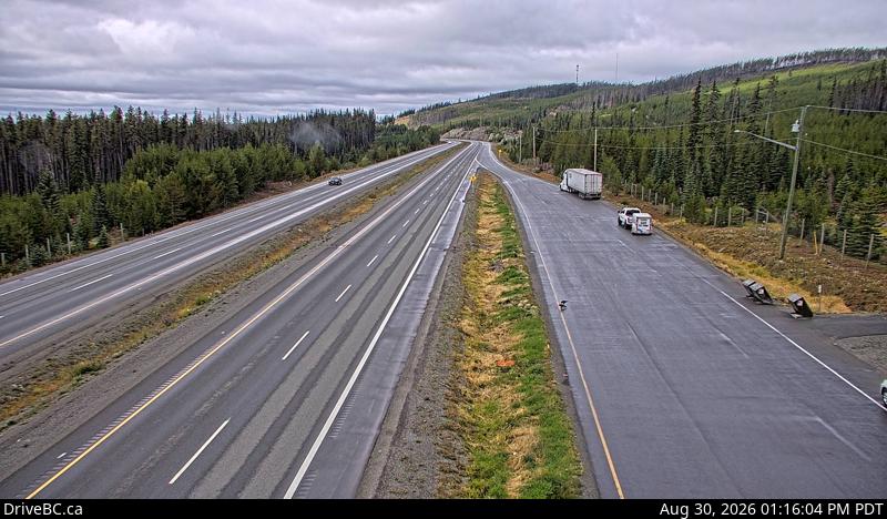 Live DriveBC webcam: Elkhart — Westbound on Highway 97C (Okanagan Connector)