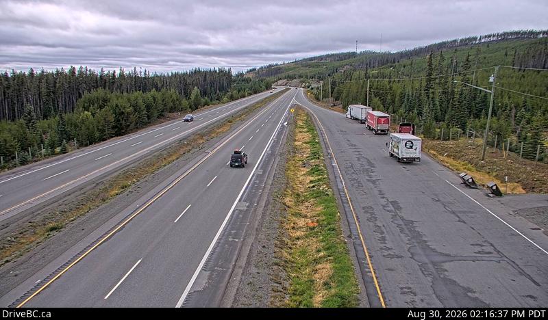 DriveBC webcam: Elkhart — Westbound on Highway 97C (Okanagan Connector)