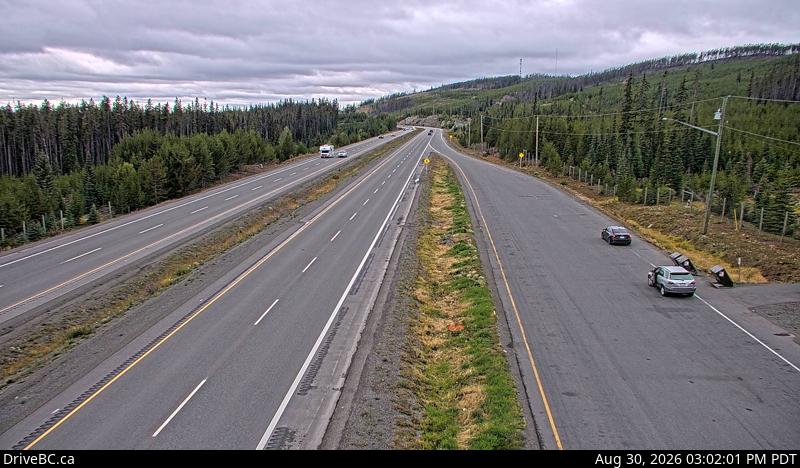 DriveBC webcam: Elkhart — Westbound on Highway 97C (Okanagan Connector)