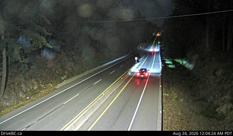 DriveBC webcam: Malahat Summit — North on Highway 1 (Malahat)