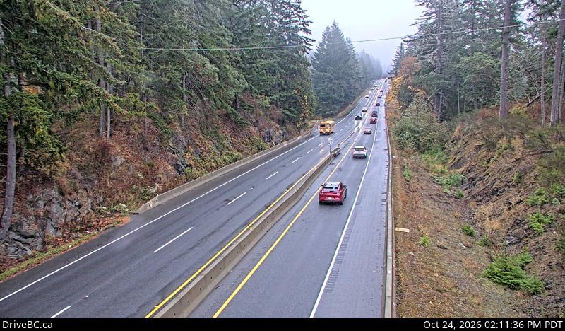 DriveBC webcam: Malahat Summit — North on Highway 1 (Malahat)