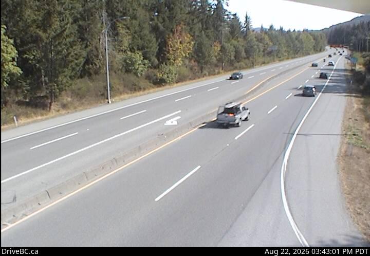 Live DriveBC webcam: Butterfield Road — South on Highway 1 (Malahat)