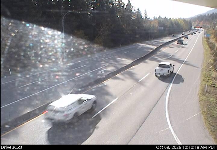 DriveBC webcam: Butterfield Road — South on Highway 1 (Malahat)