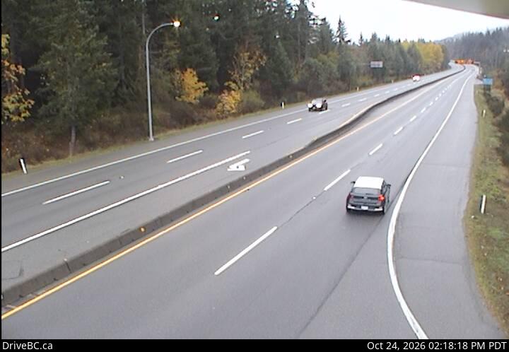 DriveBC webcam: Butterfield Road — South on Highway 1 (Malahat)