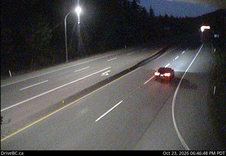DriveBC webcam: Butterfield Road — South on Highway 1 (Malahat)
