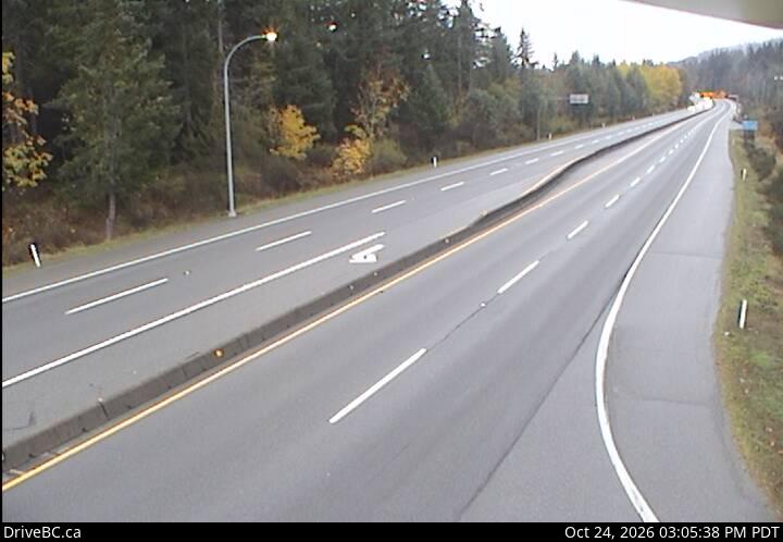 DriveBC webcam: Butterfield Road — South on Highway 1 (Malahat)