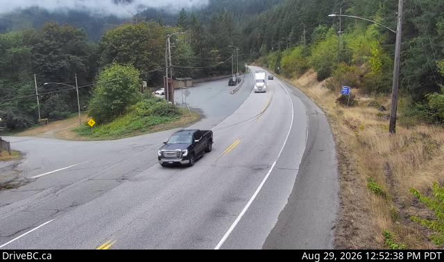 Yale — North — Hwy 1 at Yale, looking north up the canyon