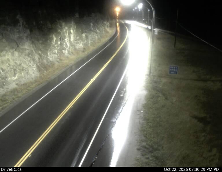 DriveBC camera: Highway 16 at Highway 5 junction, looking east.