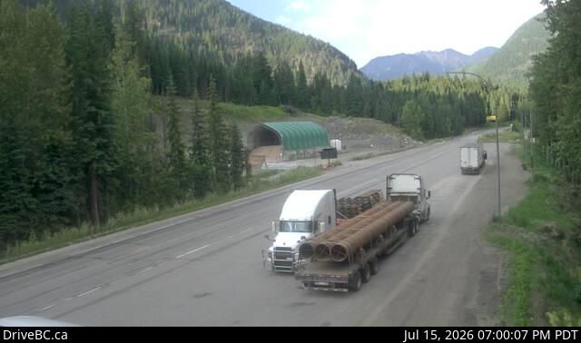 DriveBC webcam: Albert Canyon on Highway 1 (Rogers Pass)