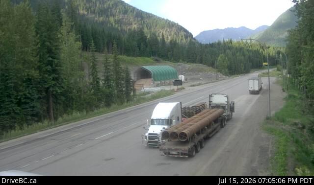 DriveBC webcam: Albert Canyon on Highway 1 (Rogers Pass)