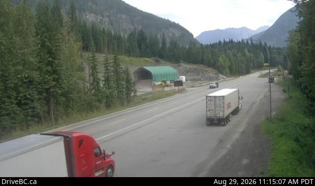 Live DriveBC webcam: Albert Canyon on Highway 1 (Rogers Pass)