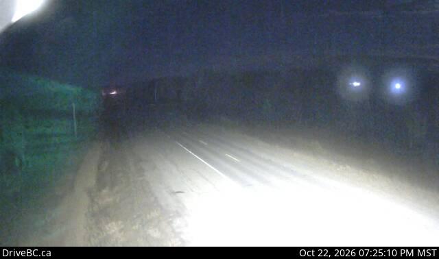 DriveBC camera: Highway 97 about 27 km east of Chetwynd on East Pine Hill, looking east.