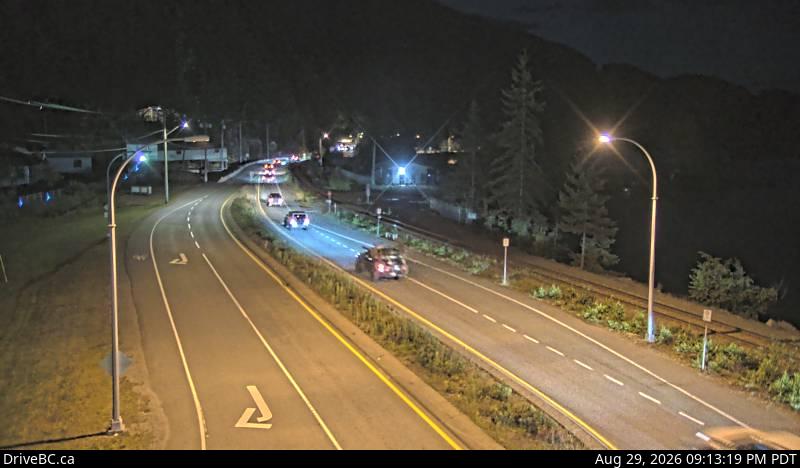 DriveBC webcam: Britannia Beach — South on Highway 99 (Sea to Sky Highway)