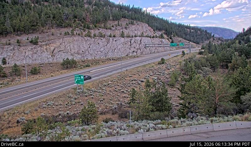 DriveBC webcam: Highway 97 at 97C — North on Highway 97C (Okanagan Connector)