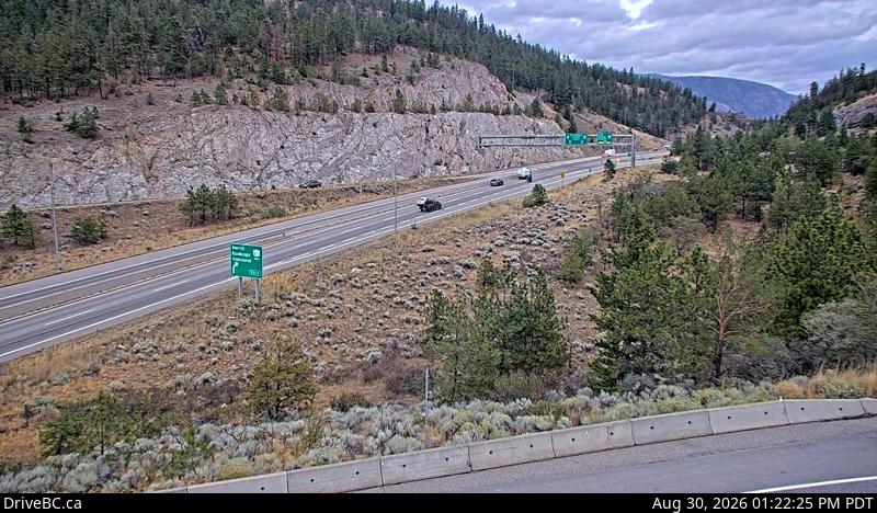 Live DriveBC webcam: Highway 97 at 97C — North on Highway 97C (Okanagan Connector)