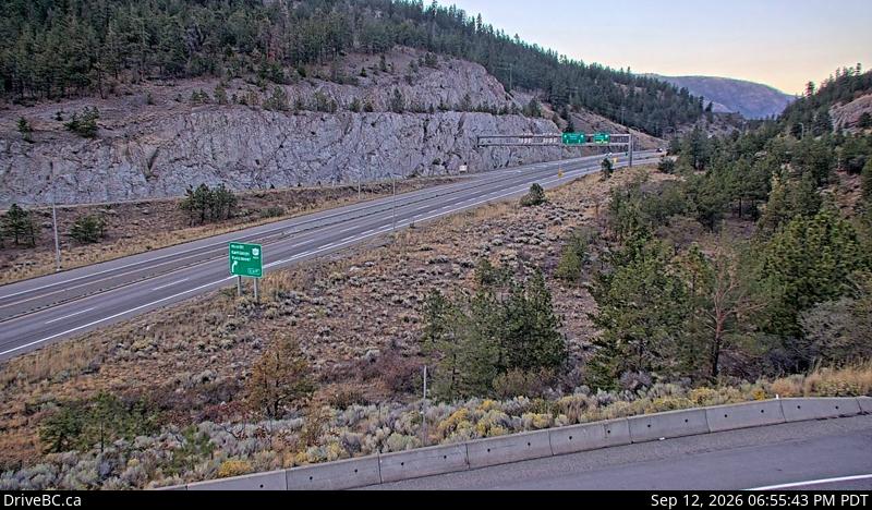 Live DriveBC webcam: Highway 97 at 97C — North on Highway 97C (Okanagan Connector)