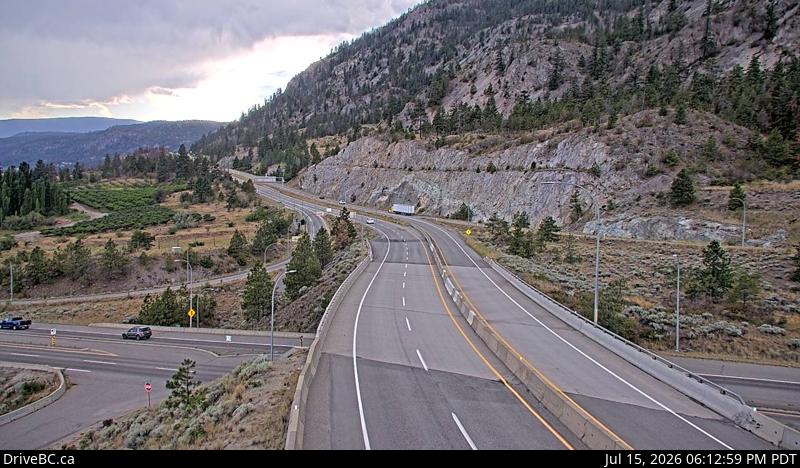 DriveBC webcam: Highway 97 at 97C — West on Highway 97C (Okanagan Connector)