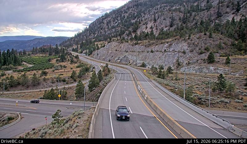 DriveBC webcam: Highway 97 at 97C — West on Highway 97C (Okanagan Connector)