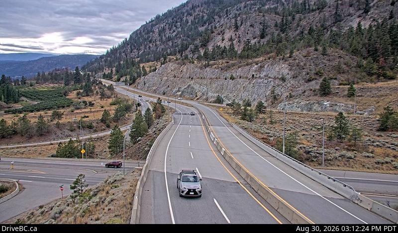 DriveBC webcam: Highway 97 at 97C — West on Highway 97C (Okanagan Connector)