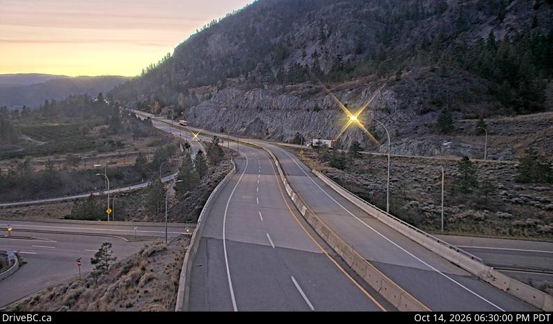 DriveBC webcam: Highway 97 at 97C — West on Highway 97C (Okanagan Connector)