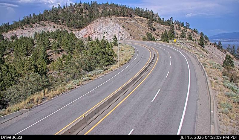 Live DriveBC webcam: Highway 97 at 97C — East on Highway 97C (Okanagan Connector)