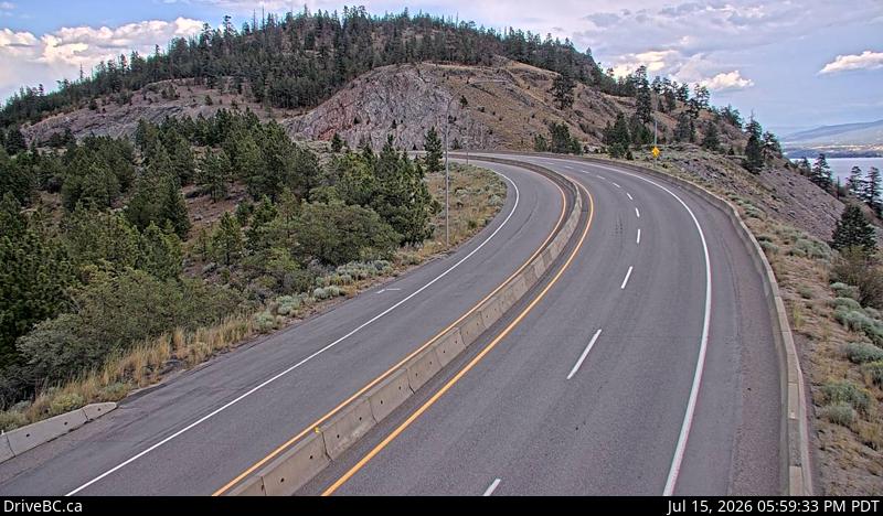 DriveBC webcam: Highway 97 at 97C — East on Highway 97C (Okanagan Connector)