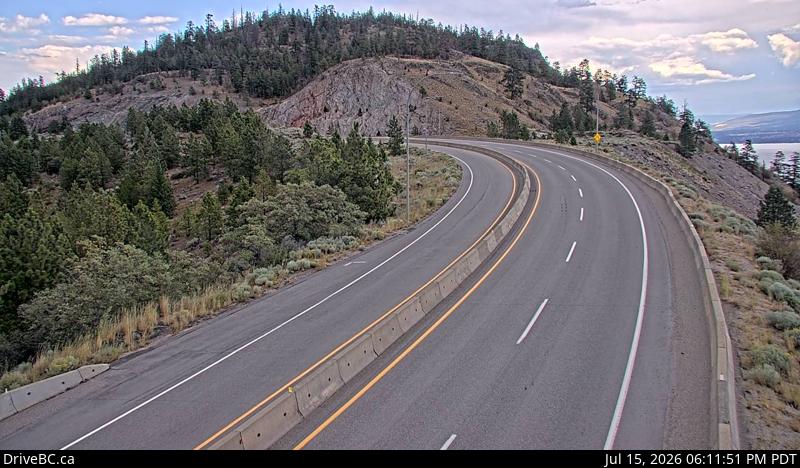 DriveBC webcam: Highway 97 at 97C — East on Highway 97C (Okanagan Connector)