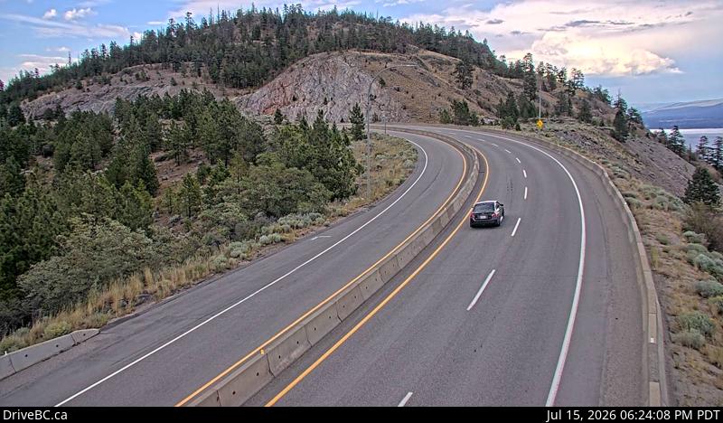 DriveBC webcam: Highway 97 at 97C — East on Highway 97C (Okanagan Connector)