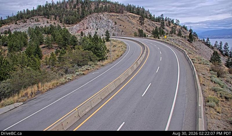 DriveBC webcam: Highway 97 at 97C — East on Highway 97C (Okanagan Connector)