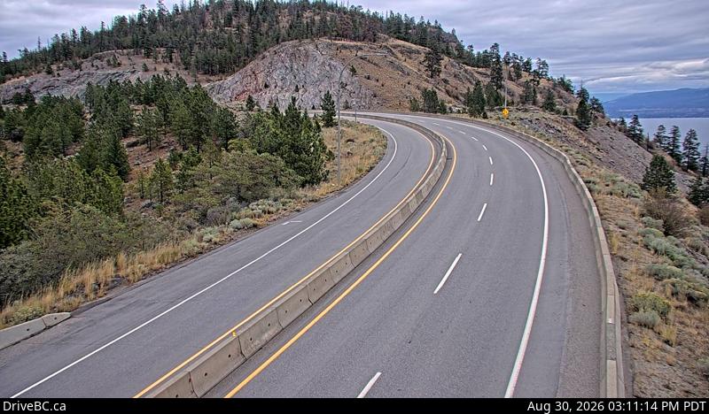 DriveBC webcam: Highway 97 at 97C — East on Highway 97C (Okanagan Connector)