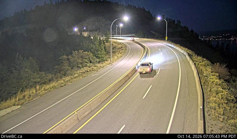 DriveBC webcam: Highway 97 at 97C — East on Highway 97C (Okanagan Connector)