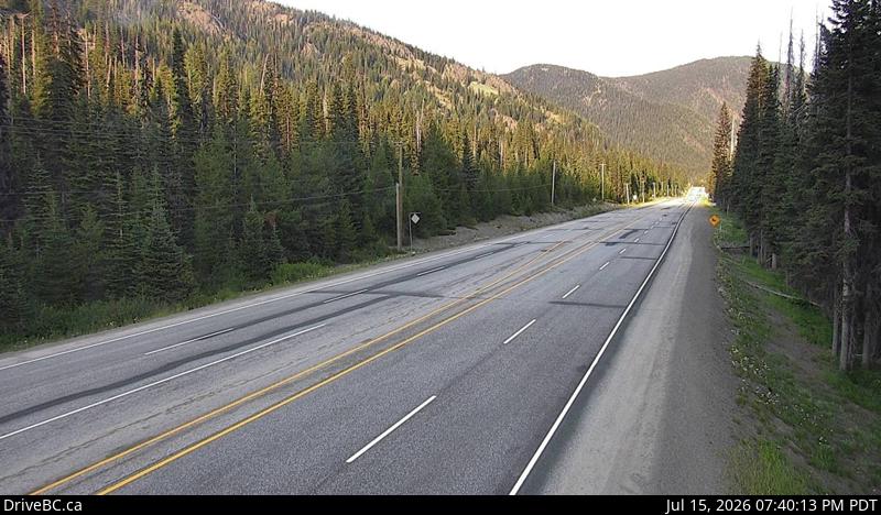 DriveBC webcam: Allison Pass — East on Highway 3 (Hope-Princeton)
