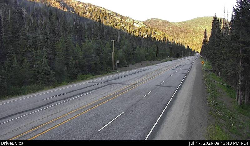 Live DriveBC webcam: Allison Pass — East on Highway 3 (Hope-Princeton)