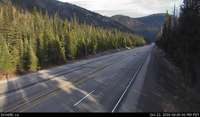 Live DriveBC webcam: Allison Pass — East on Highway 3 (Hope-Princeton)