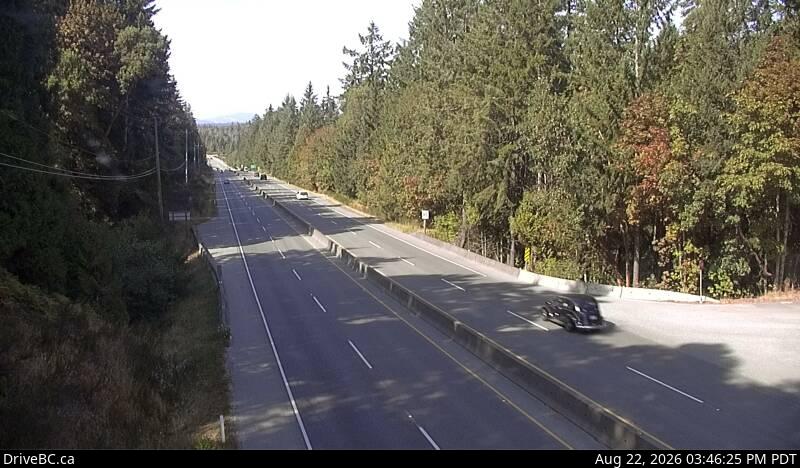 Live DriveBC webcam: Malahat at Bamberton — North on Highway 1 (Malahat)