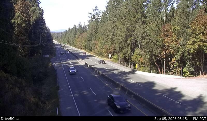 Live DriveBC webcam: Malahat at Bamberton — North on Highway 1 (Malahat)