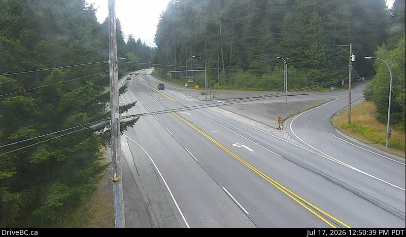 DriveBC webcam: Alice Lake — South on Highway 99 (Sea to Sky Highway)