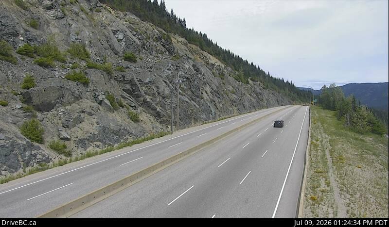 Coquihalla Summit — North — Hwy 5 about 7 km north of Zopkios Brake Check, looking north