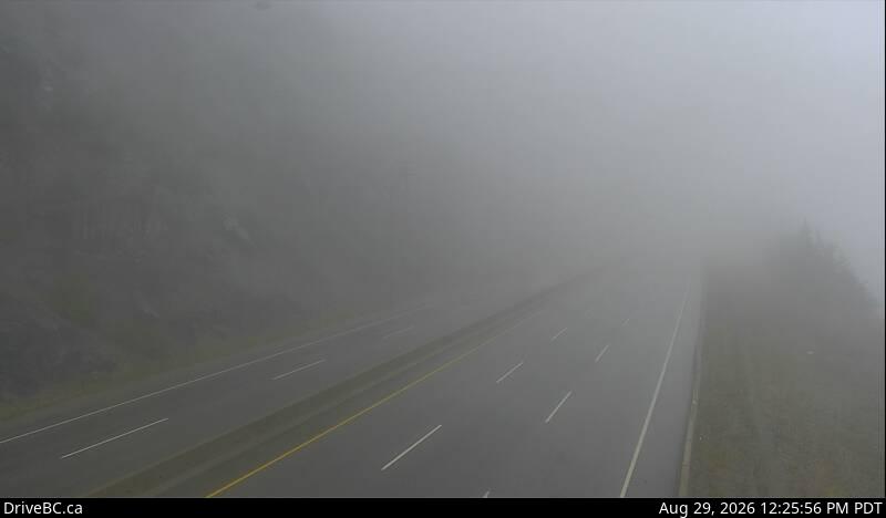 Coquihalla Summit — North — Hwy 5 about 7 km north of Zopkios Brake Check, looking north