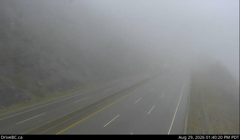 Coquihalla Summit — North — Hwy 5 about 7 km north of Zopkios Brake Check, looking north