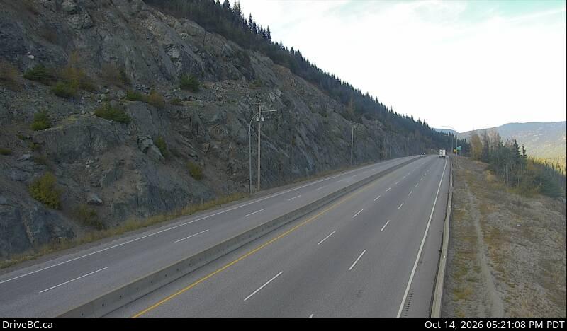 Coquihalla Summit — North — Hwy 5 about 7 km north of Zopkios Brake Check, looking north