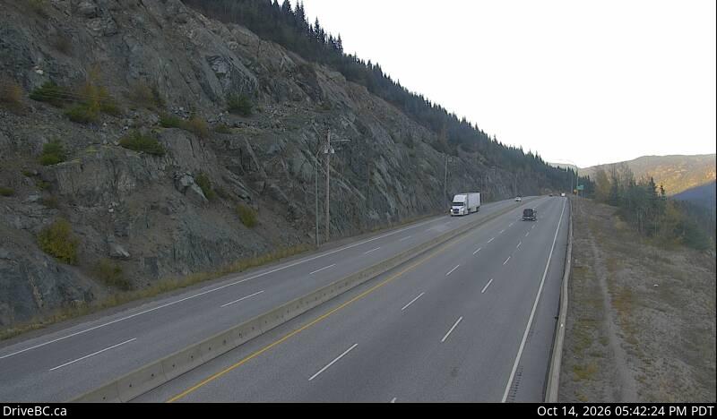 Coquihalla Summit — North — Hwy 5 about 7 km north of Zopkios Brake Check, looking north