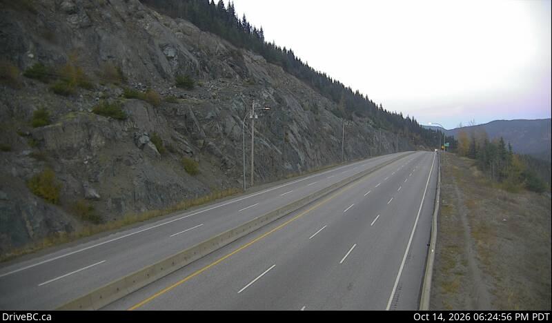 Coquihalla Summit — North — Hwy 5 about 7 km north of Zopkios Brake Check, looking north