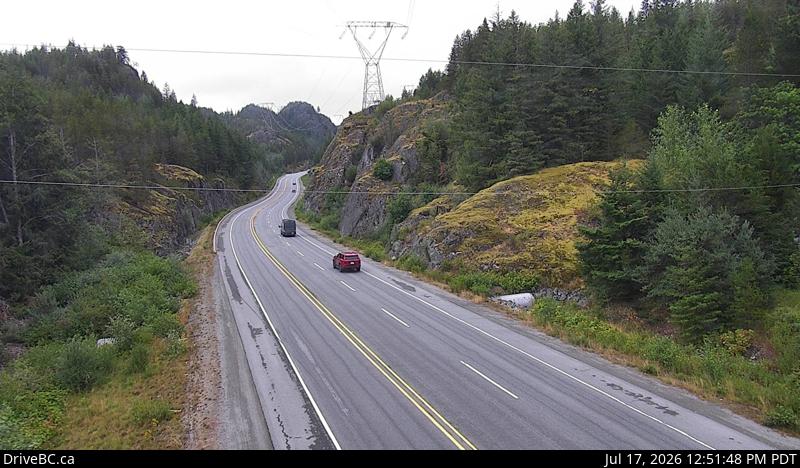 DriveBC webcam: Culliton Creek — North on Highway 99 (Sea to Sky Highway)
