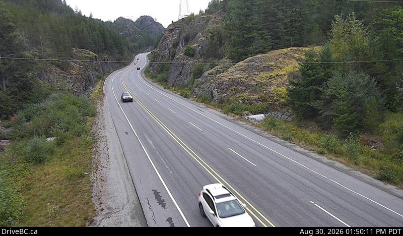 Live DriveBC webcam: Culliton Creek — North on Highway 99 (Sea to Sky)