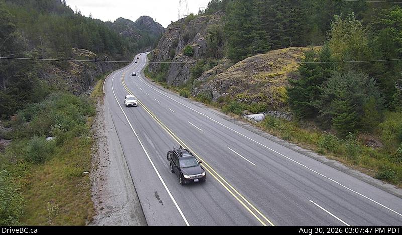 DriveBC webcam: Culliton Creek — North on Highway 99 (Sea to Sky Highway)
