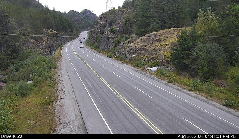 DriveBC webcam: Culliton Creek — North on Highway 99 (Sea to Sky Highway)