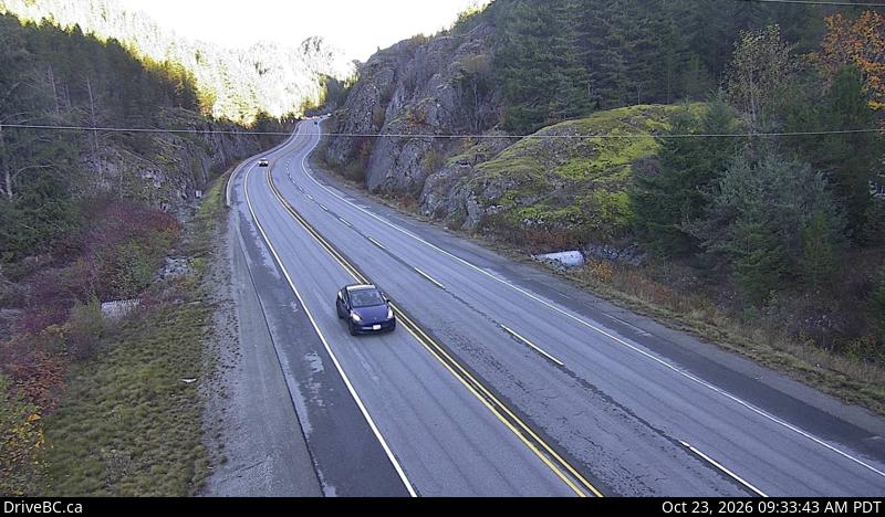 Live DriveBC webcam: Culliton Creek — North on Highway 99 (Sea to Sky)